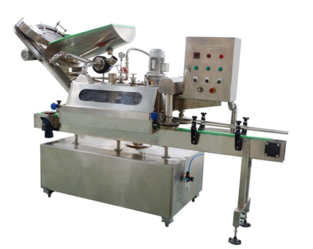 Glass bottle three (four) capping machine